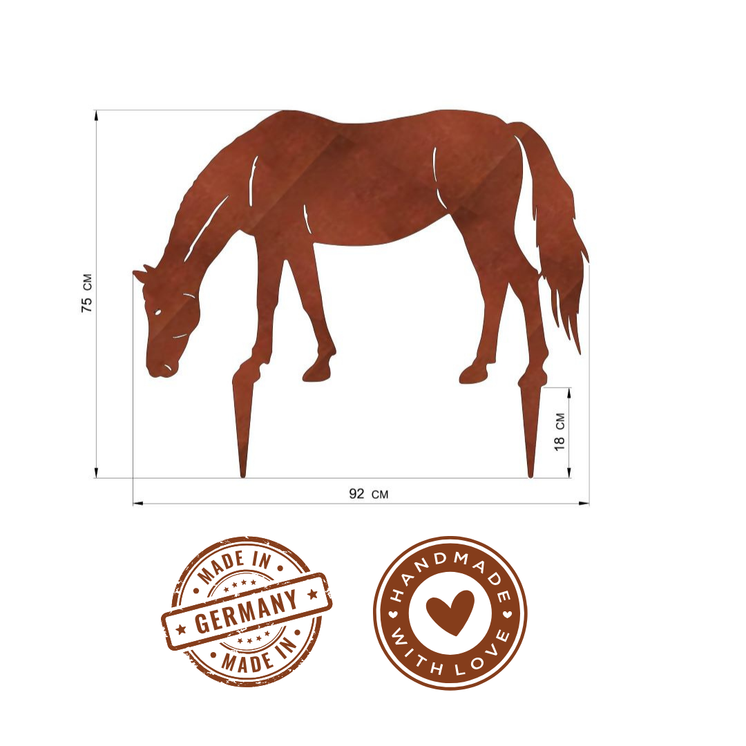 Gartenstecker "Pferd grasend L"