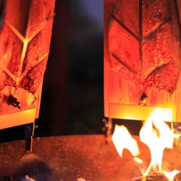 Flammlachsbrett Buche inkl. Halterung für die Feuertonne