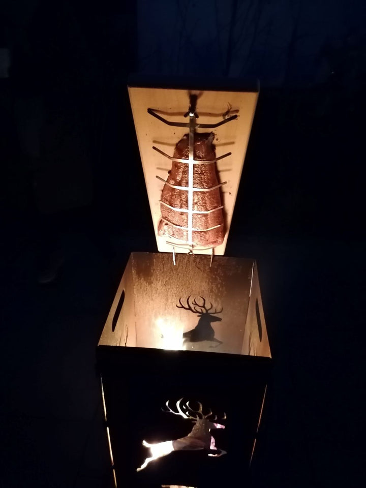 Flammlachsbrett Buche inkl. Halterung für die Feuertonne