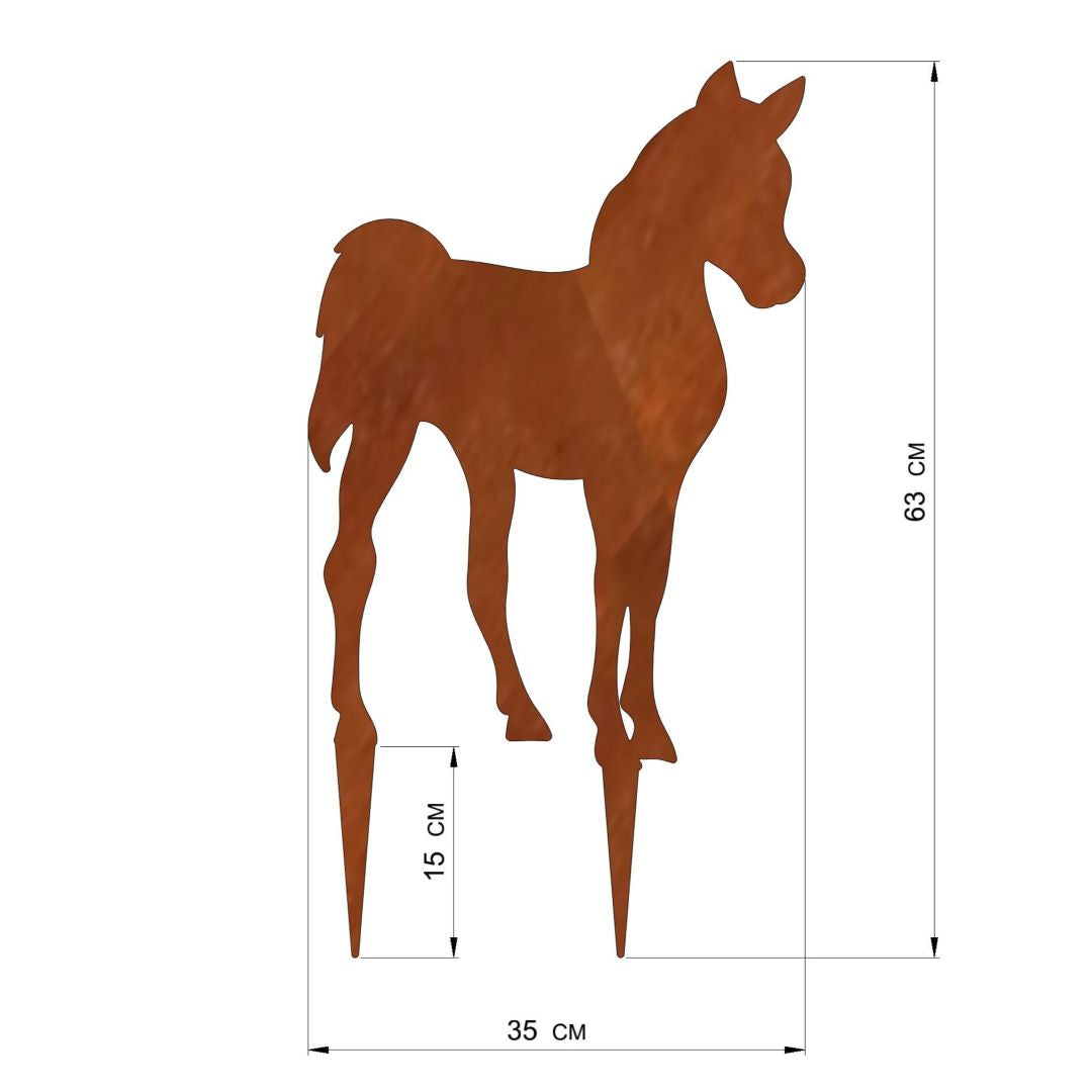 Gartenstecker Pferd "Stute mit Fohlen"