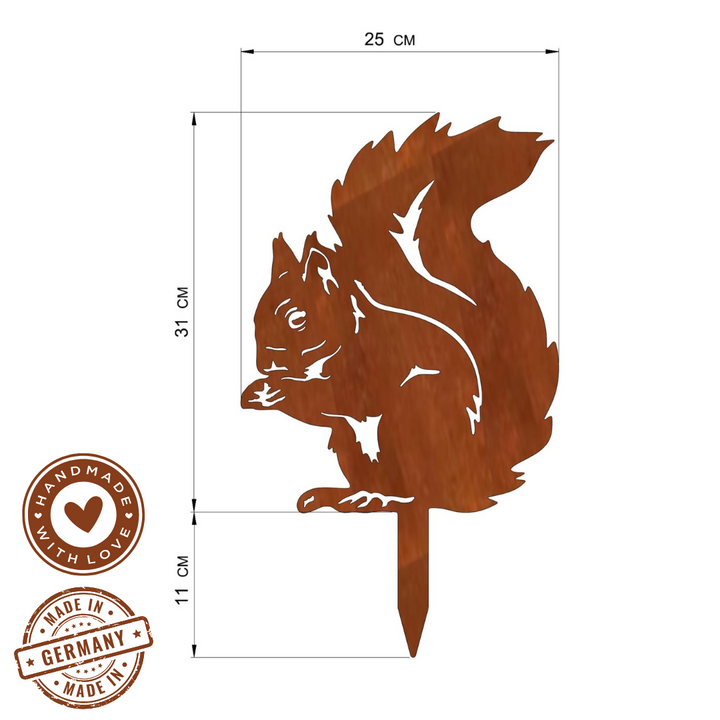 Gartenstecker "Eichhörnchen sitzend"