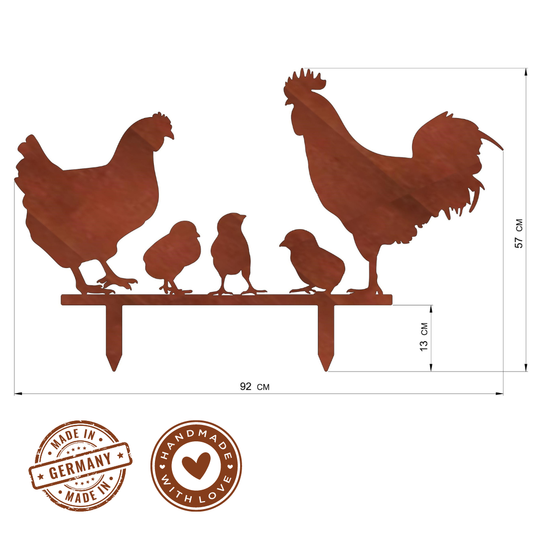 Gartenstecker "Hühnerfamilie"