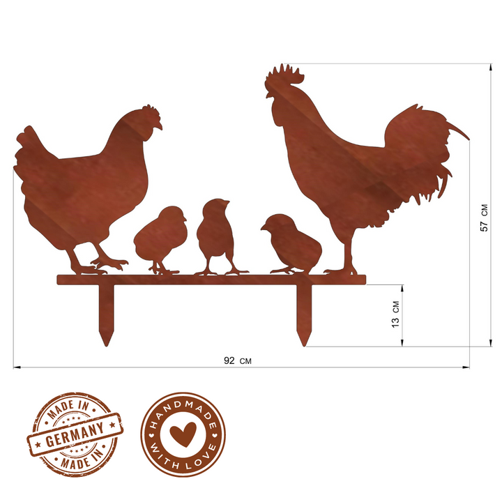 Gartenstecker "Hühnerfamilie"