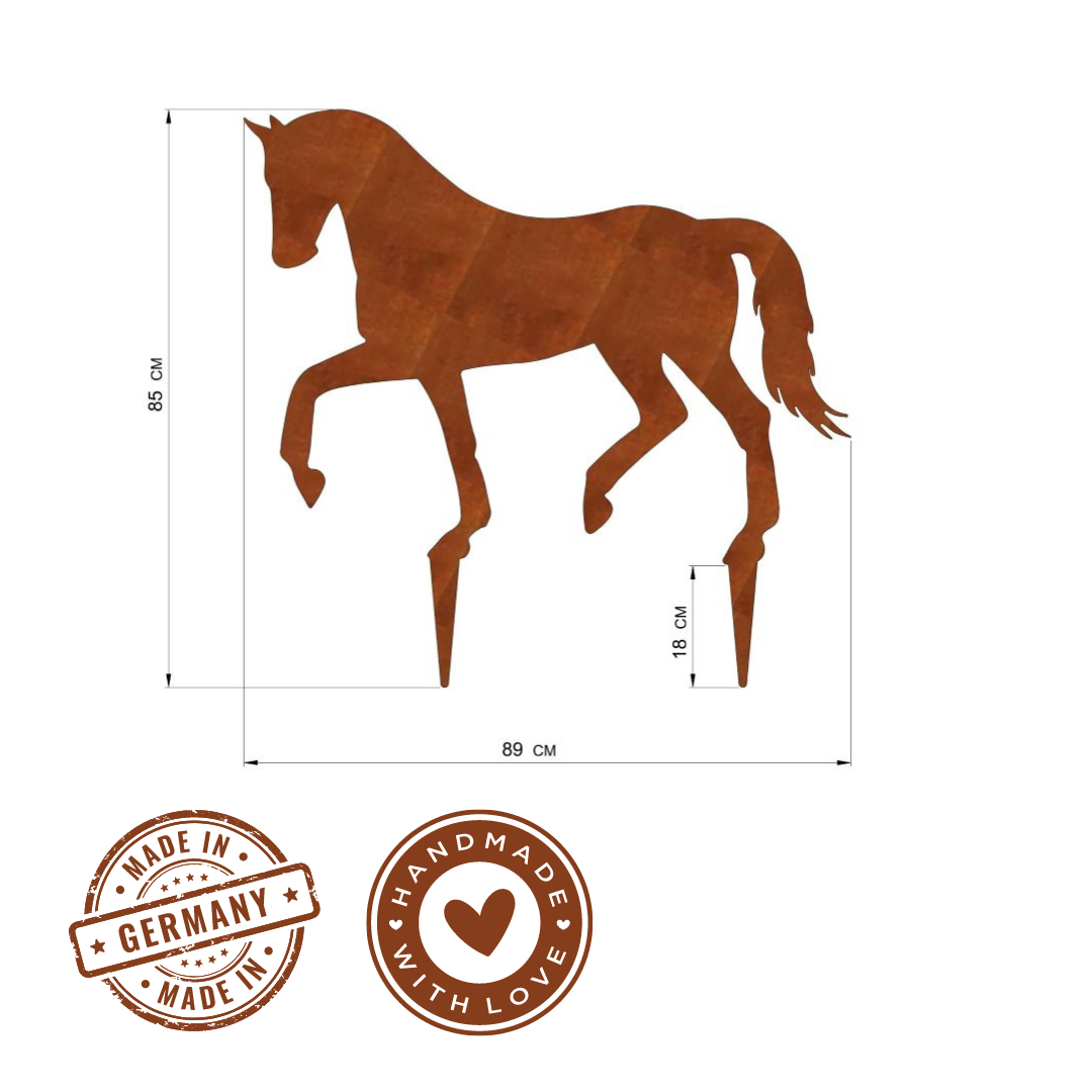 Gartenstecker "Pferd trabend"