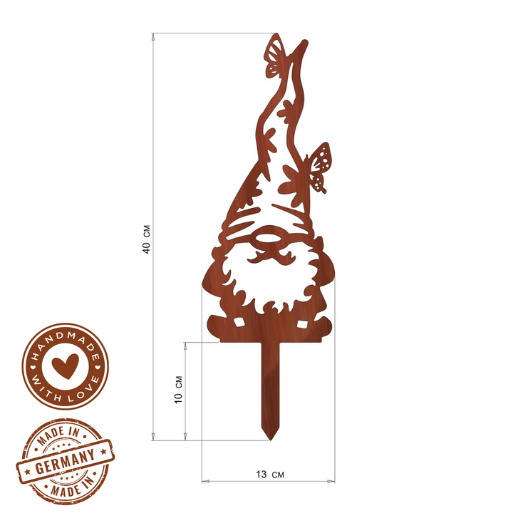 Gartenstecker "Wichtel mit Schmetterlingen"