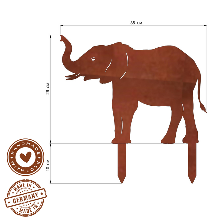Gartenstecker Elefant "Rüssel oben"