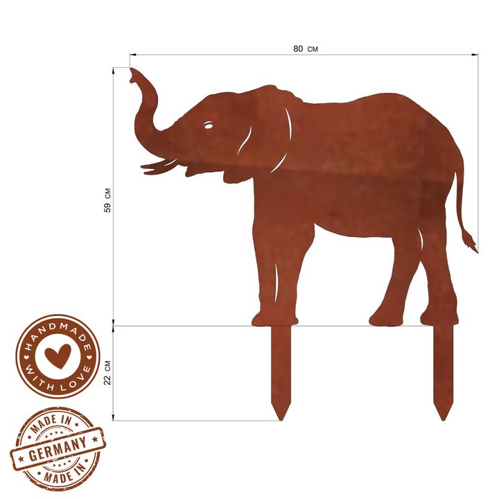 Gartenstecker Elefant "Rüssel oben"
