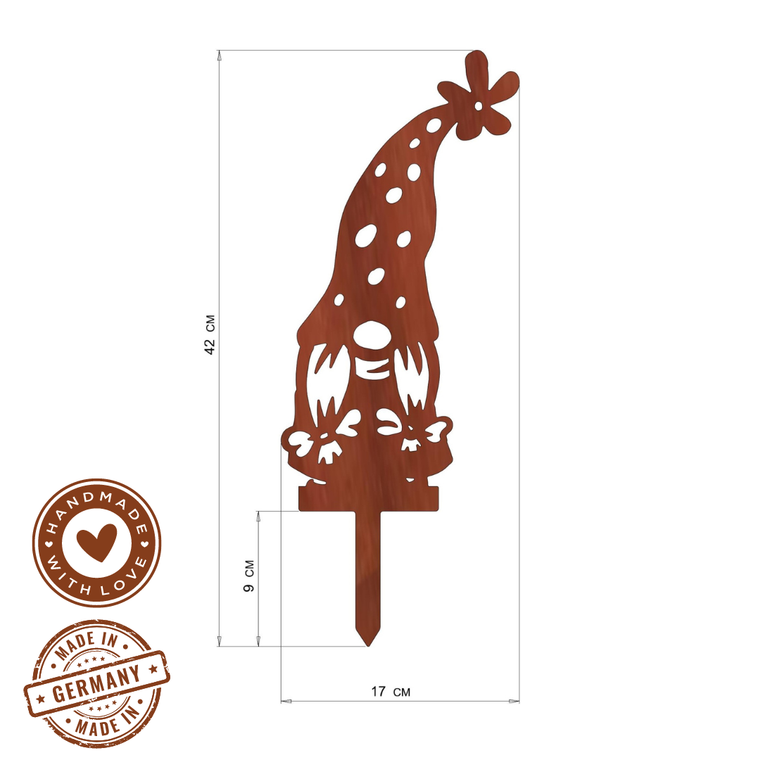Gartenstecker "Wichtel mit Zöpfen"