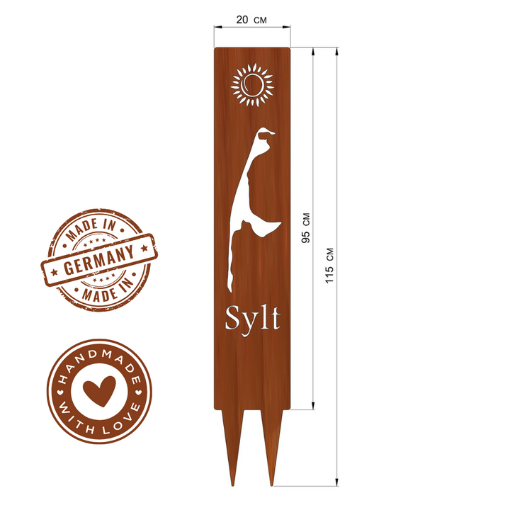 Gartenstele "Sylt mit Sonne"