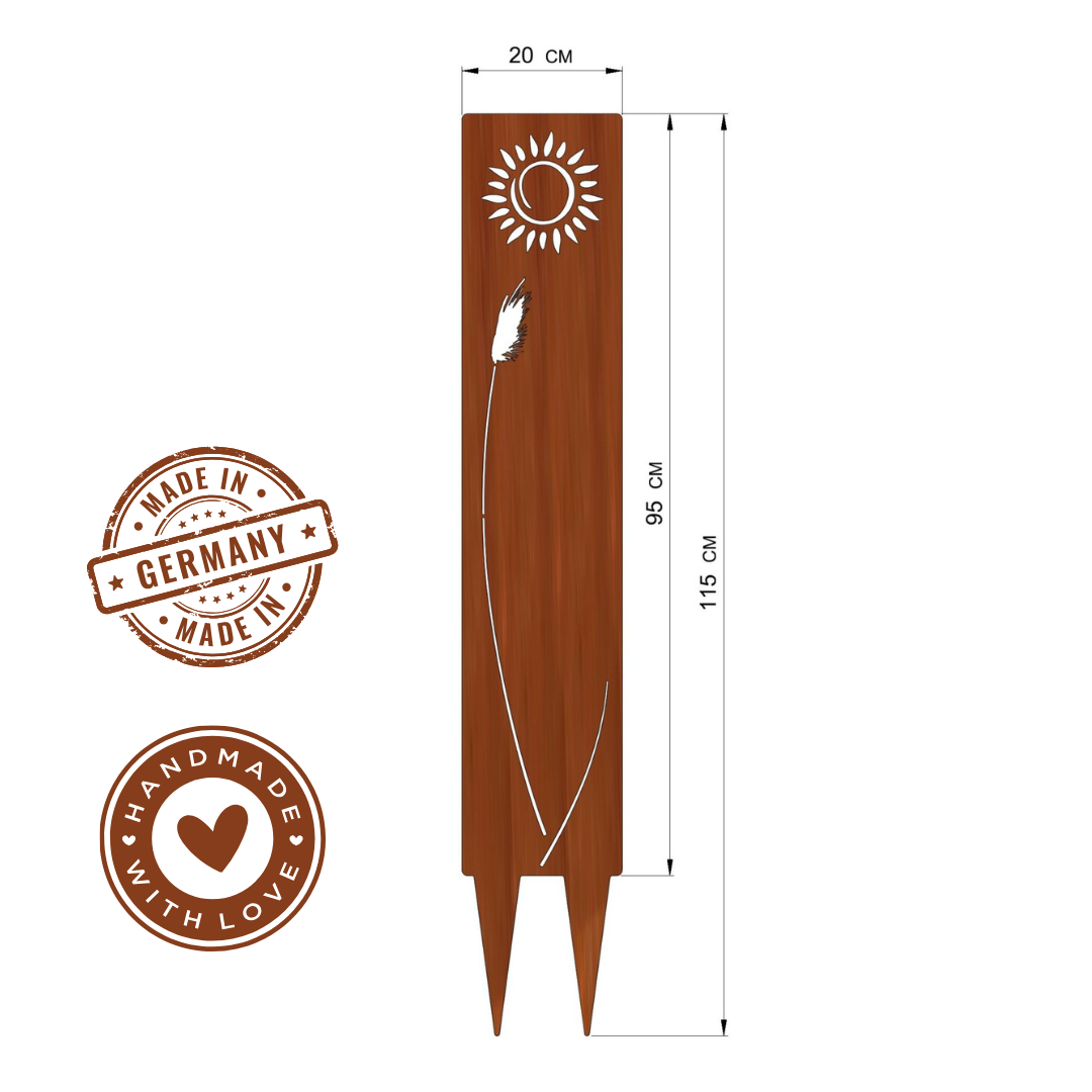 Gartenstele "Gras mit Sonne"