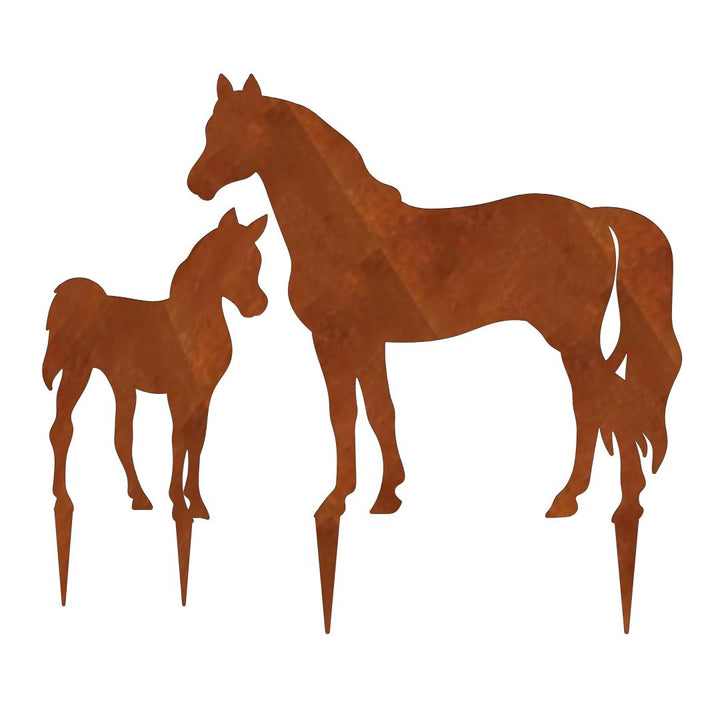 Gartenstecker Pferd "Stute mit Fohlen"