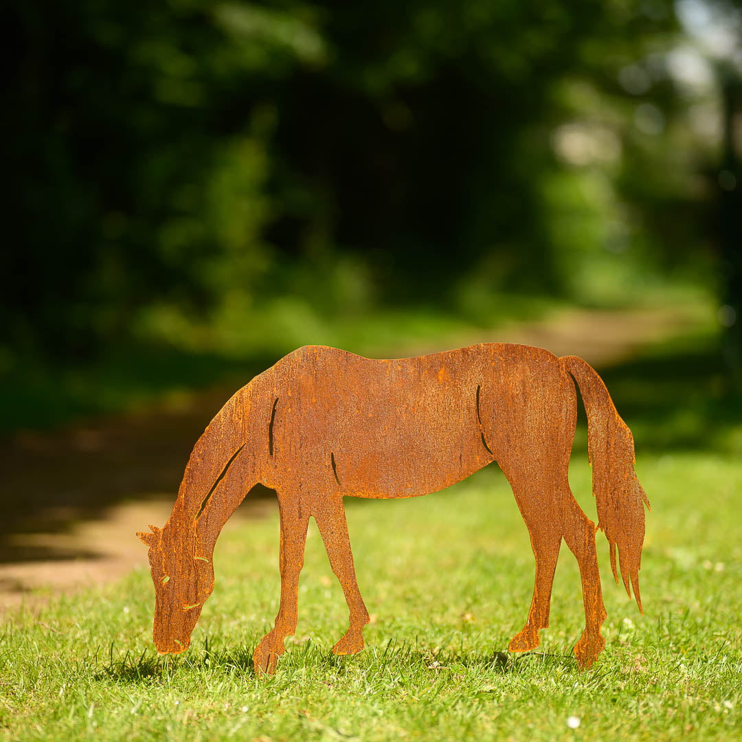 Gartenstecker "Pferd grasend L"