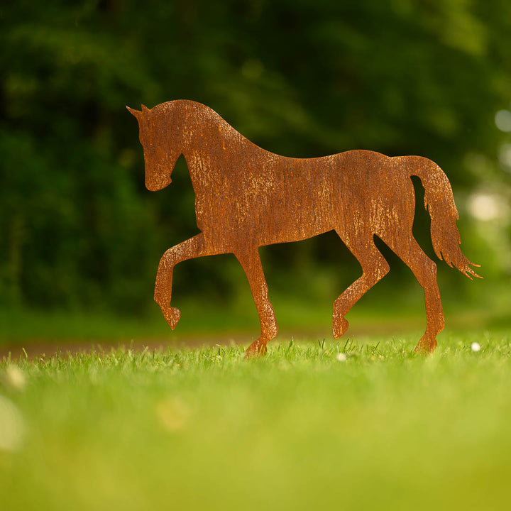Gartenstecker "Pferd trabend"