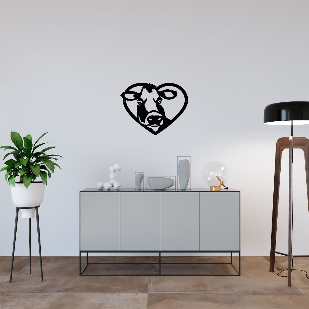 Wandbild Kuh mit Herz