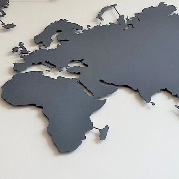 Weltkarte in Anthrazit