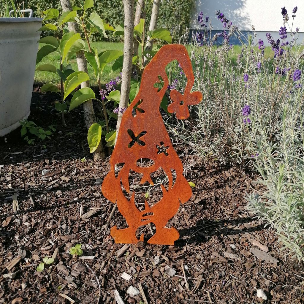 Gartenstecker "Wichtel mit Zipfelmütze"