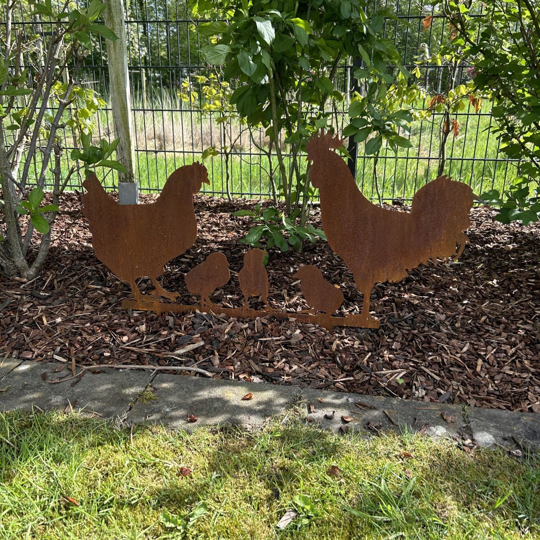 Gartenstecker "Hühnerfamilie"