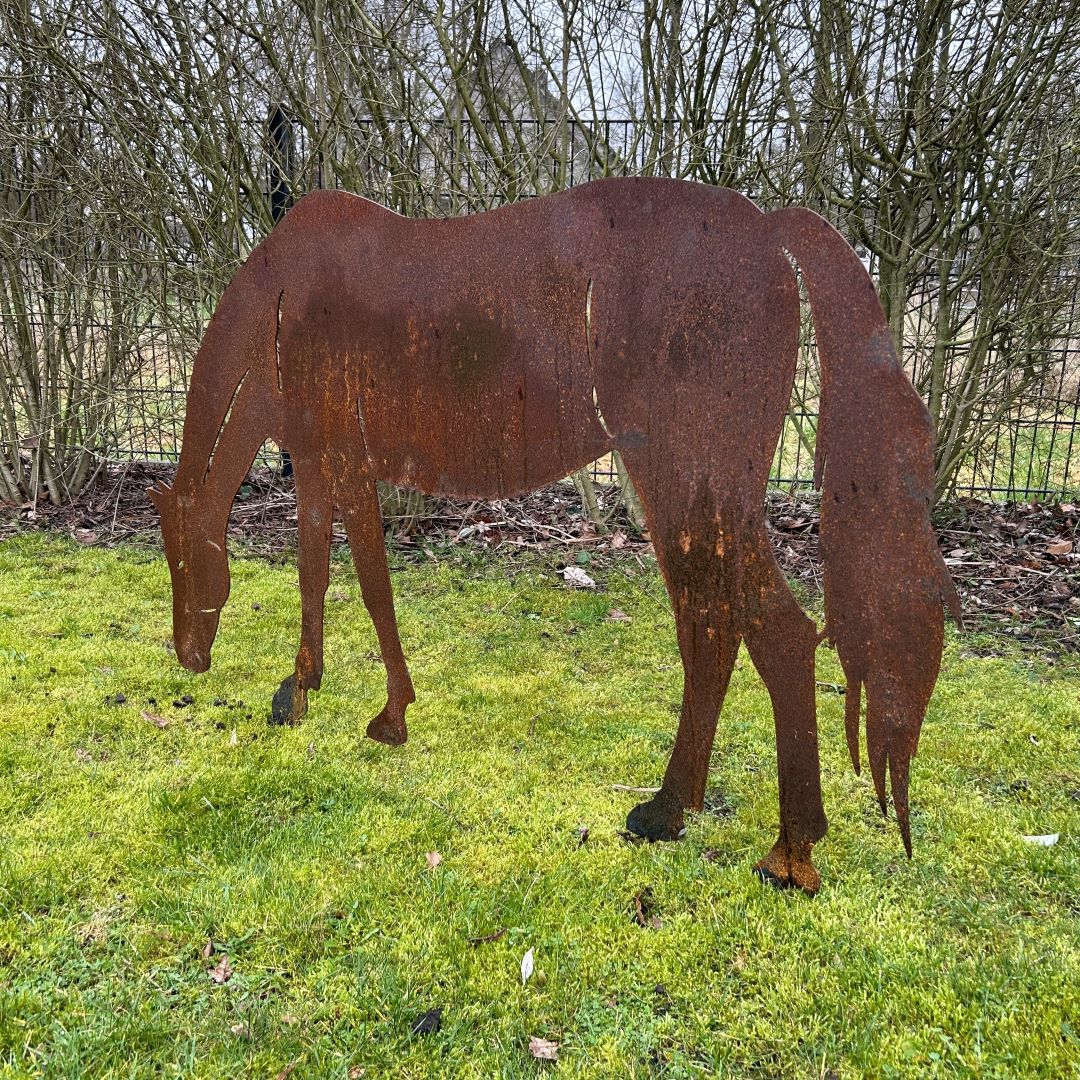 Gartenstecker "Pferd grasend XL"