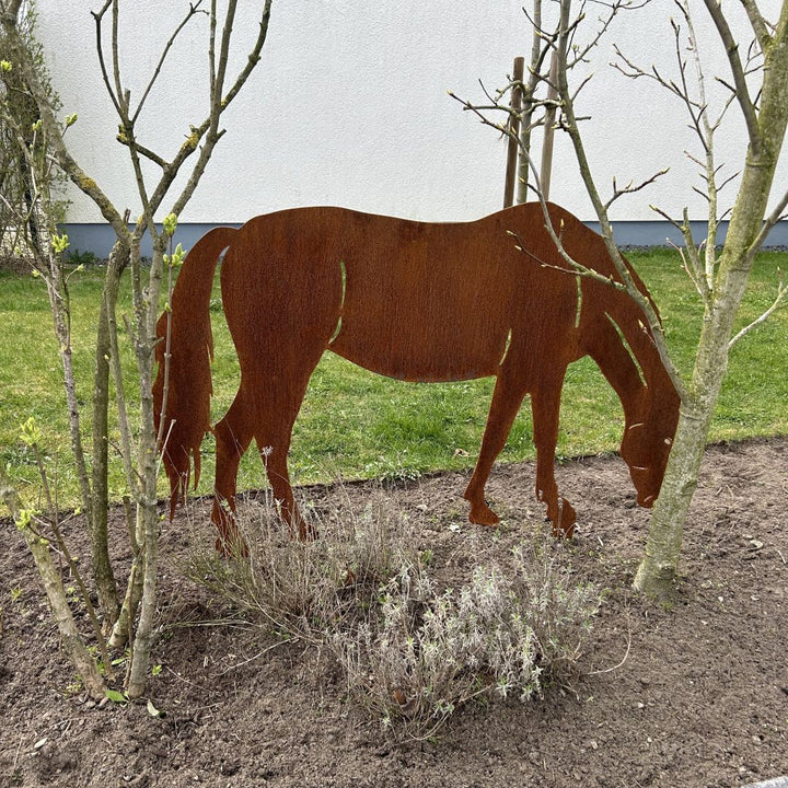 Gartenstecker "Pferd grasend XL"