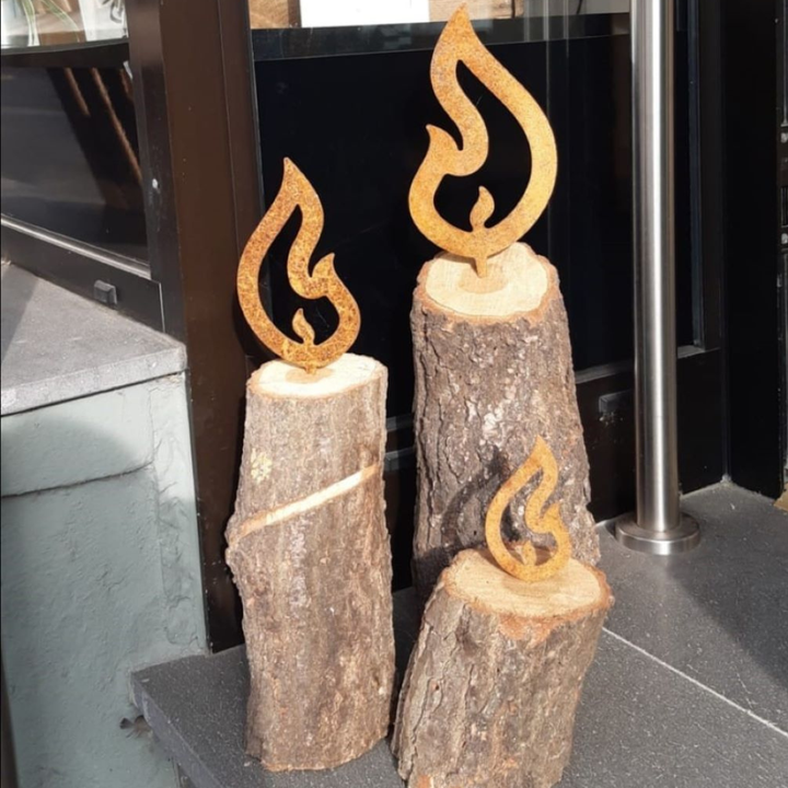 Edelrost Flammen Deko - 3er Set