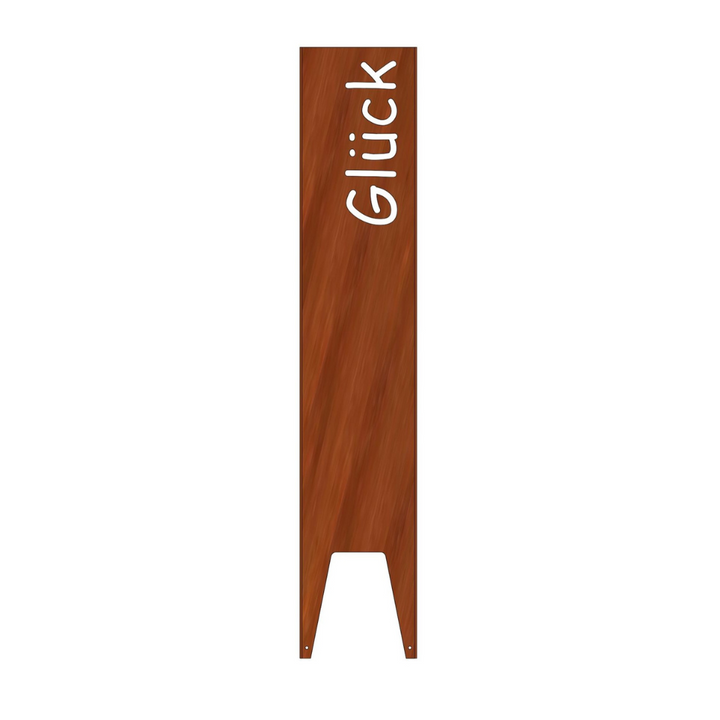 Gartenstele "Glück" aus Cortenstahl