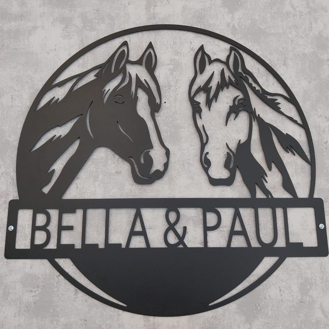 Wandbild Pferdekopf Duo
