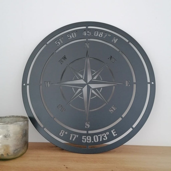 Kompass mit Koordinaten
