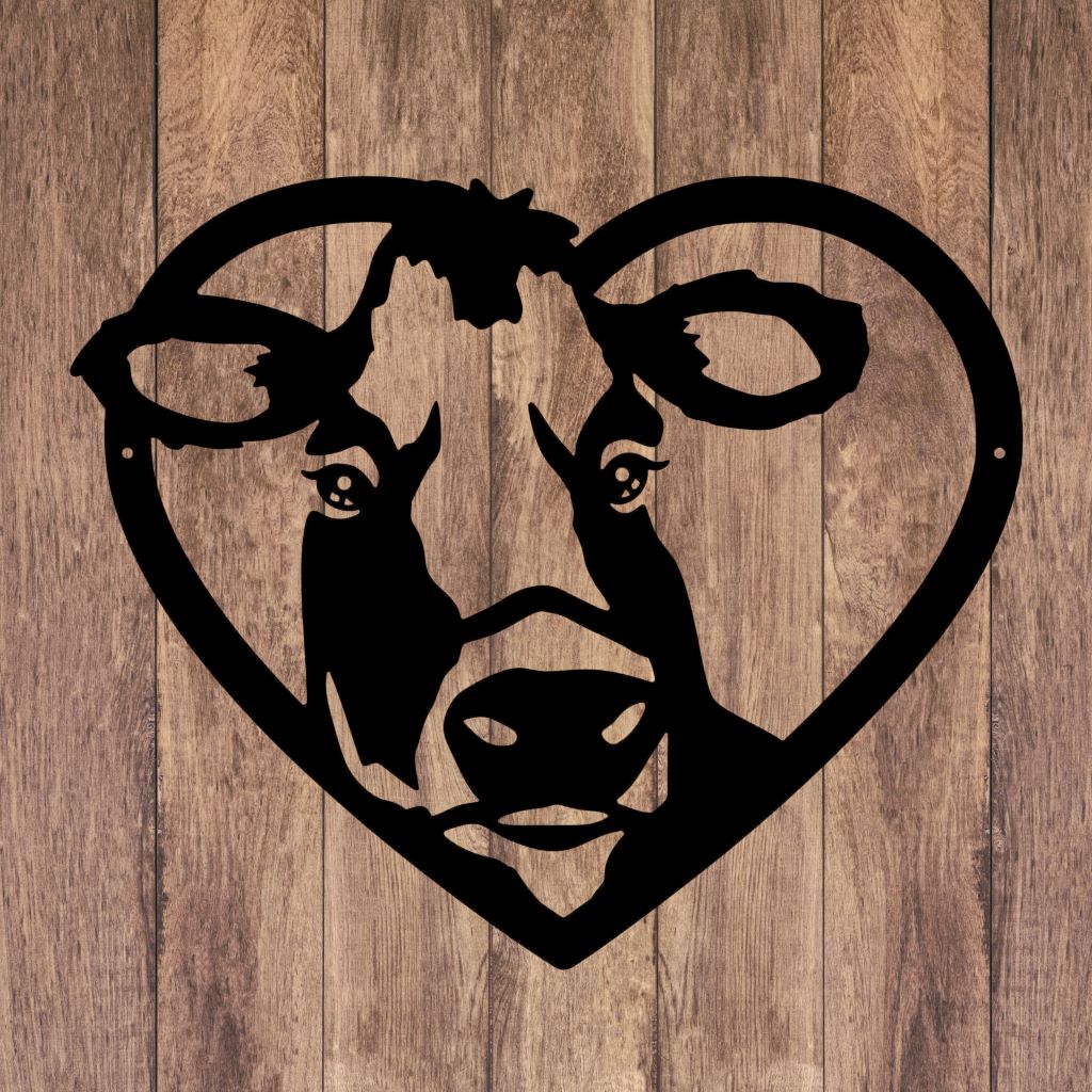 Wandbild Kuh mit Herz