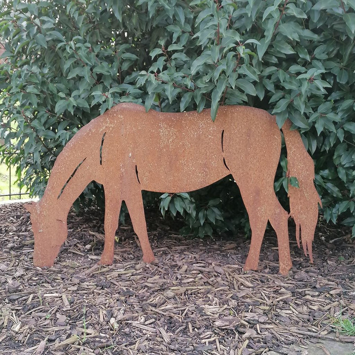 Gartenstecker "Pferd grasend"
